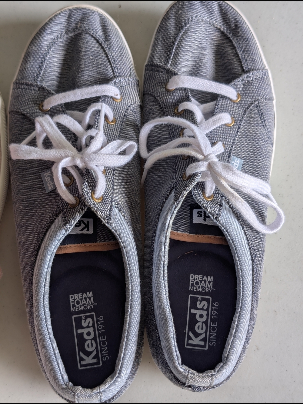 2 Pair Keds Women's Gray & Beige Canvas Sneakers